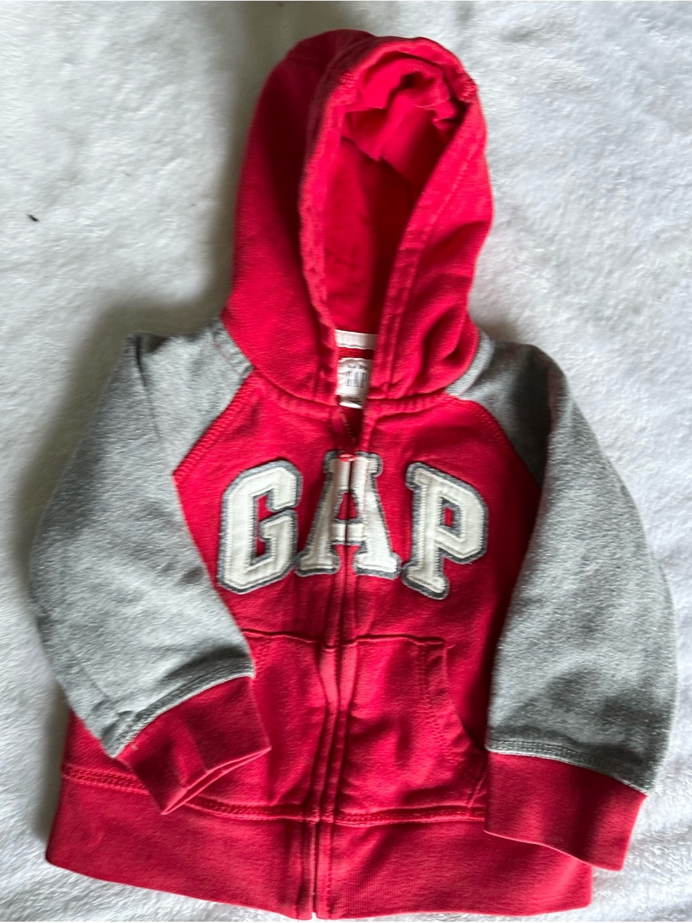 GAP Red and Gray Kids Zip-Up Hoodie